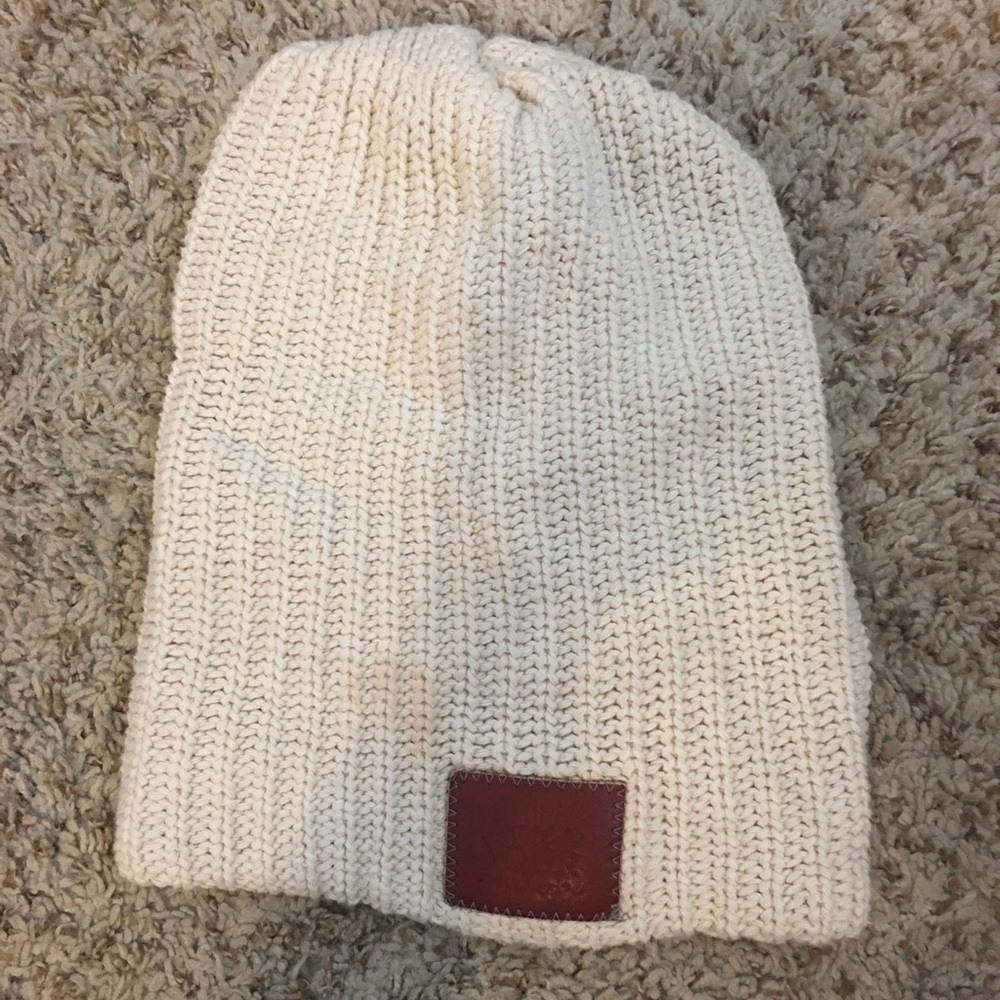 Love your melon white beanie